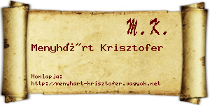 Menyhárt Krisztofer névjegykártya