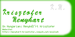 krisztofer menyhart business card